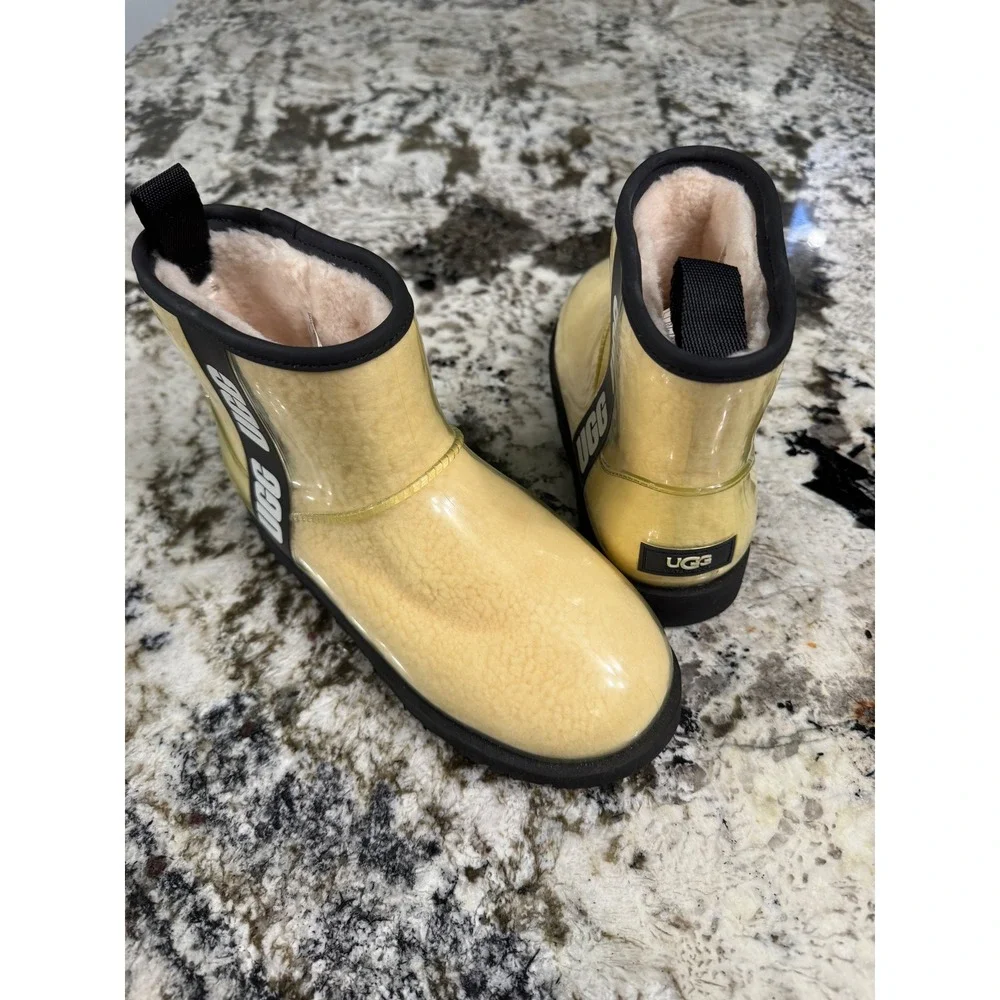 UGG Classic Clear Mini Waterproof Boots Canary Yellow 1113190 Womens 7